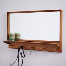 Paint entryway mirror and attach hooks and change jar. Mid Century Entryway Mirror Pecan West Elm United Kingdom