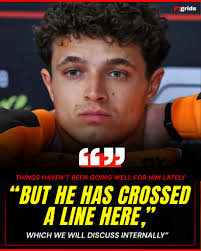 Lando tells Autosport that Piastri has “crossed a line” following the  repost drama — and McLaren will handle it internally. Late-season papaya  chaos incoming. 😳🔥