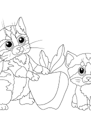 2 kittens on the couch. Coloring Pages With Kittens Download Print A4 And Color Online
