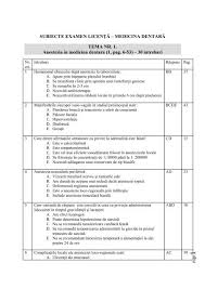 În luna iulie, admiterea la studii se face nu doar în cadrul universităților, ci și la centrele de excelență, colegii și școli profesionale. Subiecte Examen LicenÅ£Äƒ Medicina DentarÄƒ Tema Nr 1