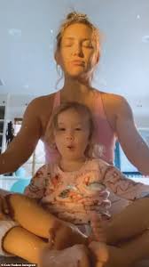 Kate hudson may have announced that she would be welcoming her first daughter with pink balloons, but her parenting style is genderless. having a daughter doesn't really change my approach, but there's definitely a difference, she told aol. Kate Hudson Shares Cute Video Of Herself Meditating And Chanting With Daughter Rani Rose Two Daily Mail Online