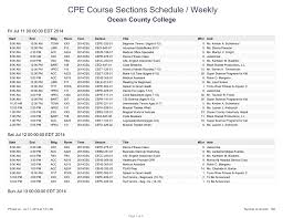 Cpe Course Sections Schedule Weekly