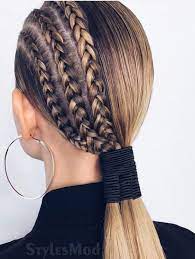 Sleek Ponytail Half Braided Hairstyle Look For 2019 Stylesmod Half Braided Hairstyles Sleek Ponytail Long Hair Styles