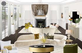 Contemporary Modern Glam Midcentury Modern Living Room Design By Havenly Interior Designer Shelby Mid Century Modern Living Room Living Room Design Modern Glam Living Room