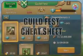 guild fest cheat sheet lords mobile guides