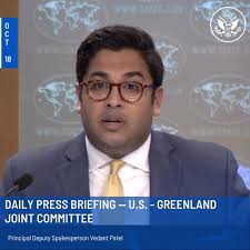 Principal Deputy Spokesperson Vedant Patel:, We are pleased to announce  that representatives from the governments of the United States, Greenland,  and Denmark met today in Maine, to participate in the ...