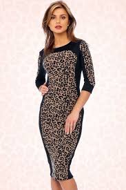 50s Classy Leopard Dress Black Leopard Dress Leopard Cocktail Dress Dresses