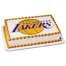 Download transparent lakers png for free on pngkey.com. Los Angeles Lakers Logo Nba Basketball Edible Cake Topper Image Abpid0 A Birthday Place