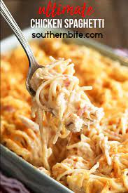 Ultimate Chicken Spaghetti Recipe In 2021 Chicken Spaghetti Food Favorite Comfort Food