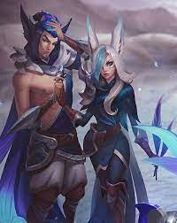 Almost equal very similar quite similar skins that look like this but with minor edits; Ssg Xayah And Rakan Xayah E Rakan Rakan League Of Legends League Of Legends