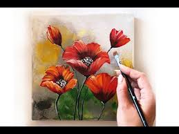 If you are a beginner and you have always wanted to learn how to paint acrylic flowers on canvas the easy way, then this class is for you! How To Paint A Flowers On Canvas Demo Acrylic Technique On Canvas By Julia Kotenko Youtube
