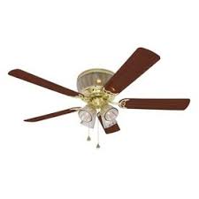 Shop Harbor Breeze Wolcott 52 In Polished Brass Flush Mount Ceiling Fan With Light Kit At Lowes Com Ceiling Fan Flush Mount Ceiling Fan Ceiling Fan Light Kit