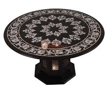 Adding centerpieces to your table sets a merry tone for a family gettogether bringing a beautiful vibe. Black Center Top Table Mop Inlay Floral Design Art Heritage Marble Crafts