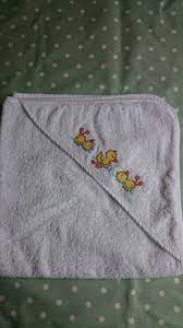 Is made with 100% ring spun cotton, meaning it's softer, thicker and more absorbent than regular cotton towels. Baby Hooded Towel With Cross Stitch Ducks Hooded Baby Towel Hooded Towel Cross Stitch