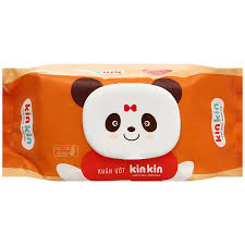 Khăn ướt Kin Kin có nắp không mùi 100 tờ (gấu cam) - chiết...