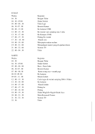 Contoh Tabel Jadwal Kegiatan Sehari Hari Dalam Bahasa Inggris Bagikan Contoh