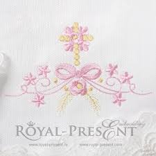 Sewing machine and dress form patterns! Machine Embroidery Design Flower Cross With Bow