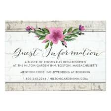 Rustic Wood Wedding Guest Hotel Info Card Purple Wedding Invitations Cards Custom Invitat Wedding Guest Hotel Wedding In The Woods Purple Wedding Invitations