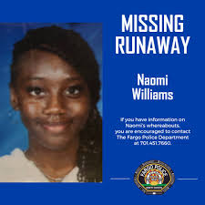 UPDATE: As of 5:39 p.m. Monday, March 11, The Fargo Police Department can  confirm Naomi has been located and is safe. ‼️ The #FargoPD is seeking the  public's assistance in locating