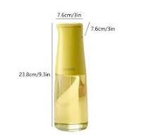 COFEST Elegant Glass Oil Bottle with Automatic Stainless Steel Lid,  One-Handed Pouring, Ideal for Olive Oil & Vinegar, U-Shaped Spout,  Non-Dripping, ...
