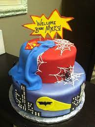 Boy Baby Shower Super Hero Theme Google Search Baby Shower Cakes Batman Baby Shower Superman Baby Shower