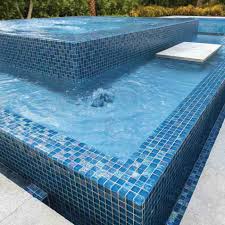 Iridescent Glass Mosaic Tile Sheen Blue 1x1 | Mineral Tiles