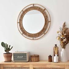 Miroir Rond En Rotin Naturel Hugo Moka 64 Cm Decoclico En 2020 Miroir En Rotin Miroir Rond Miroir