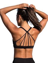 Icyzone Padded Strappy Sports Bra Yoga Tops Activewear