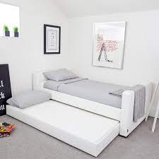 No Space For Two Beds Or A Bunk Bed Then Get Sneaky With Your Modern Guest Bedroom By Incorporating A Trundle Bed Http Bedroom Furniture Bed Trundle Bed Room