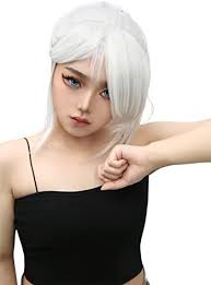 Amazon.com: C-ZOFEK Short White Cosplay Wig for Women Halloween Costume  (white) : Clothing, Shoes & Jewelry