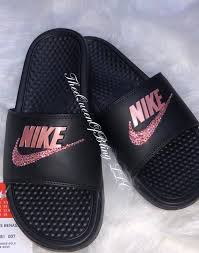 Black And Gold Nike Slides Womens Nike Benassi Slides Crystalized Nike Slides Swarvoski Nike Etsy Nike Slides Nike Benassi Slides Nike Shoes Women