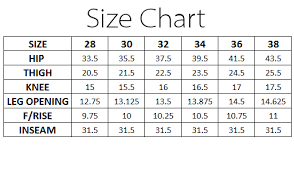Skinny Jeans Size Chart Online Shopping In Pakistan