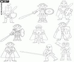 Dibujos para colorear de guerreros para niños. Guerreros Y Batalla Medieval Para Colorear Pintar E Imprimir