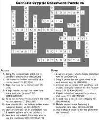 This page is dedicated to all newsday crossword puzzle answers and solutions. Solution To Carnatic Cryptic Crossword Puzzle 6 Just Thinking Out Aloud