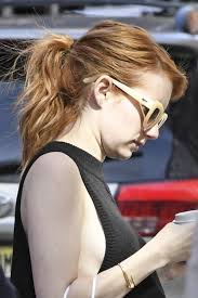 Emma Roberts Wavy Ginger High Ponytail, Ponytail Hairstyle