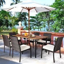 We did not find results for: Gymax 7pcs Patio Dining Furniture Set W Wooden Tabletop Cushion Umbrella Hole Walmart Canada