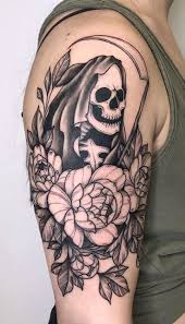 The reaper's face is visible in this tattoo, however, and is presented as a simple but scary skull. 110 Unique Grim Reaper Tattoos You Ll Need To See Tattoo Me Now