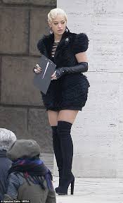 Fall winter jackets knits sweatshirts turtlenecks trousers dresses hats scarves gloves bags shoes. Rita Ora Vamps It Up As She Films Wonderwell In Rome Daily Mail Online