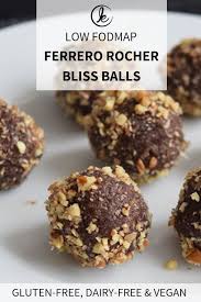 Low Fodmap Ferrero Rocher Energy Balls Healthy Nutella Bliss Balls Recipe Fodmap Dessert Recipe Low Fodmap Recipes Low Fodmap Snacks