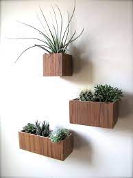 Teak Wall Planters Hanging Planters Set Of 3 Planters Etsy Wall Plant Holder Hanging Wall Planters Plant Decor