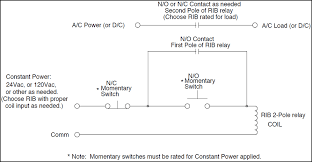 The b connection only needs to be pulsed to ground momentarily for the relay to latch. Double Pole Relays In Latching Applications Functional Devices Inc