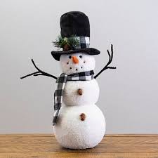 Buffalo Check Scarf Plush Snowman Sitter In 2020 Buffalo Plaid Christmas Decor Christmas Ornament Crafts Primitive Christmas Ornaments