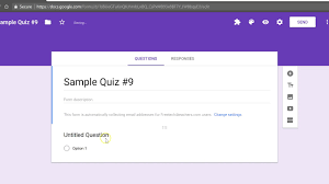 Next to make this a quiz click the switch. The Basics Of Creating A Quiz In Google Forms Youtube