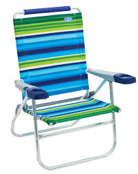 Rio Beach 15 Quot High Beach Chair Blue Green Stripe Folding Beach Chair Beach Chairs High Beach Chairs