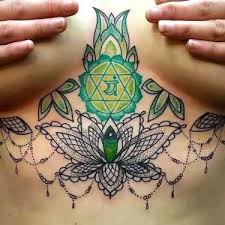 This tattoo involves a colored inked sunflower tatted in the middle of the mandala design, made of black ink with some gorgeous shading in black. 3 Yoga Tattoo Ideas