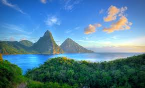 St Lucia Pitons mountain view
