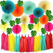 Amazon Com Qian S Party Tropical Party Luau Party Hawaiian Party Theme Summer Party Flamingo Party Decor Pool Party Decorations Tropical Party Decorations