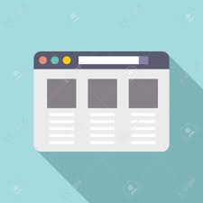 ブラウザタブアイコンフラットベクトル。ウィンドウコンピュータのイラスト素材・ベクター Image 174222590