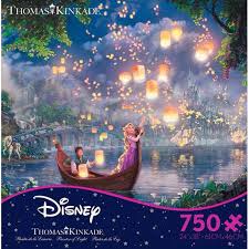 Choose from smaller puzzles to 500 piece jigsaws and 1000 piece puzzles. Ceaco Thomas Kinkade Disney Tangled 750 Piece Jigsaw Puzzle Walmart Com Walmart Com