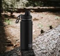 Bklyn Bento Wide-Mouth Vacuum Insulated Water Bottle Comes With All 3 Lid  Options: (1) Chug (2) Straw and (3) Coffee Lid (Black / 16oz)